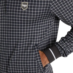 Pull à glissière quart imprimé à carreaux léger de haute qualité pour hommes Logo personnalisé support pour printemps Sport Golf sweat-shirt athlétique - Product Image 2