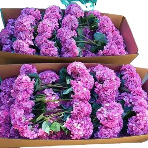 Bleu J-0430 5 Branches <span class=keywords><strong>Fleurs</strong></span> <span class=keywords><strong>Hortensia</strong></span> Arrangement Fleur Artificielle Bouquet <span class=keywords><strong>Hortensia</strong></span> Stabilisé <span class=keywords><strong>Fleurs</strong></span> En Soie - Product Image 1