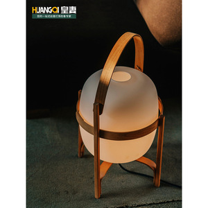 Huangqi Wooden Table Lamp E27 Led Switch Control For Bedroom Living Room Study Desk <b>Lighting</b> - Product Image 1
