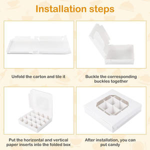 กล่องใส่ขนมหวานใส่ช็อคโกแลตกระดาษสีขาว16ช่องแบบใส - Product Image 4