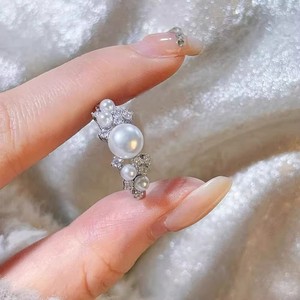 Base para Anillo de Plata S925 con Espacio para Dos Perlas, Soporte para Joyería de Plata con Perlas Redondas de 6-9mm, Accesorios para Perlas DIY 10713 - Product Image 2