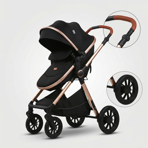 Poussette bébé à poignée réversible et position haute, roues en caoutchouc anti-crevaison, absorption des chocs, grand landau souple, cadre en aluminium - Product Image 2
