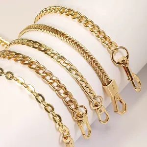 Cadena de Metal dorada para bolso, cadena de alta calidad, accesorio de aleación de Zinc para bolso de hombro, Maleta, venta al por mayor