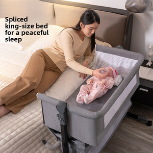 Lit bébé pliable multifonctionnel avec fonction balancelle et design adaptable au grand lit, pour nouveau-nés, utilisation à domicile et à l'hôpital - Product Image 4