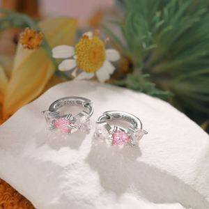 Dylam New Arrival Hypoallergenic Nickel Free 925 Sterling <b>Silver</b> Kid Children Oval 5A CZ Cubic Zirconia Heart <b>Hoop</b> <b>Earrings</b> - Product Image 2