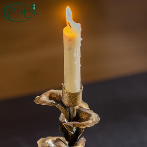 Candelabro de Hierro Forjado con Acabado Envejecido, Portavelas Decorativo de Metal para Entrada del Hogar, Decoración de Hotel - Product Image 2