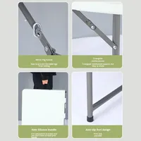Table à manger pliante en plastique d'extérieur portable, cadre en fer, design moderne pour utilisation en hôtel, marché nocturne, vente ambulante, camping, rangement