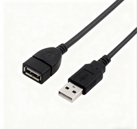 Grosir kabel ekstender laki-laki ke perempuan 1.5m USB2.0 pengisian cepat 3A penggunaan komputer kabel tembaga jaket PVC kepang