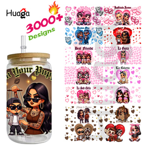 Huaga Venta al por mayor <span class=keywords><strong>personalizado</strong></span> cristiano motivacional <span class=keywords><strong>texto</strong></span> UV Cup Wraps PET pegatinas a granel para 16oz 20oz Tumbler Transfers - Product Image 1