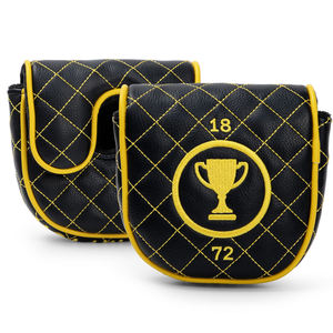 Custom Design Embroidery Logo Golf <b>Mallet</b> Headcover PU Leather Golf Headcover Golf <b>Mallet</b> <b>Putter</b> <b>Cover</b> - Product Image 1