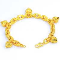 Bracelet Cœur Pêche Plaqué Or 24K Z H Fashion – Chaîne et Maillons Tendance – Bijoux en Laiton en Gros pour Accessoires Féminins