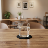 Sous-verres écologiques de haute qualité 100% biodégradables Sous-verres en feutre absorbants pour boissons Bar Maison Sous-verres ronds noirs