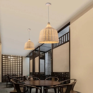 Lampada a Sospensione in Stile Zen Cinese di Lusso Francese, Paralume in Rattan per Camera da Letto, Balcone, Ristorante, Matrimonio, <span class=keywords><strong>Arte</strong></span> Intrecciata - Product Image 2