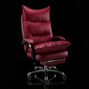 Chaise de bureau en cuir minimaliste, pivotante, pivotante, de luxe, moderne, pivotante, ergonomique - Product Image 3