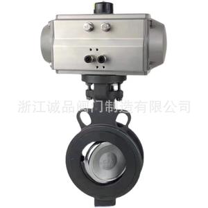 วาล์วผีเสื้อแบบนิวเมติกประสิทธิภาพสูง D672F-10 16 ดีไซน์แบบเวเฟอร์แบบดับเบิ้ลเอ็กเซนตริก วัสดุสแตนเลสและเหล็กหล่อ - Product Image 1