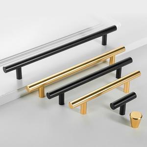 <b>Furniture</b> <b>Handle</b> Bar Aluminum Alloy Black Gold Minimalist Wardrobe Drawer <b>Handle</b> Durable Modern Design - Product Image 1