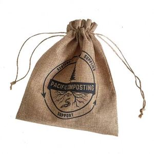 Sacs en toile de jute personnalisés promotionnels en gros 7x9 9x12 10x14 10x15 13x18 15x20 cm, sacs à cordon en jute, pochette cadeau - Product Image 2