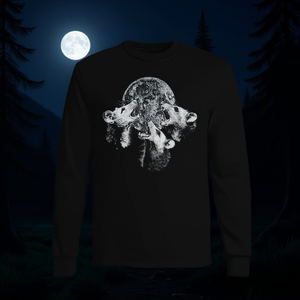 Camiseta promocional de manga larga con diseño de tres opositos que ruedan sobre la luna - Product Image 3