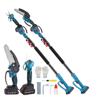 Kit de sécateur télescopique DIY pour élagage en hauteur de 2 mètres, avec 2 batteries au lithium, tige d'extension et moteur sans balais