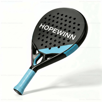 Raquette de padel en fibre de carbone mate avec logo personnalisé, légère, pour le beach tennis, avec grip antidérapant pour jeunes et cordon de sécurité pour le poignet