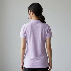 Polo pour <span class=keywords><strong>femme</strong></span> en piqué 200g, 60% coton 40% polyester, doux et respirant, vente directe usine, fournisseur de hauts décontractés pour <span class=keywords><strong>femme</strong></span> - Product Image 4