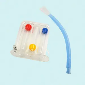 جهاز التدريب على التنفس ثلاثي الكرات الطبي البلاستيكي للرئتين مقياس روح تحفيزي ثلاثي الكرات