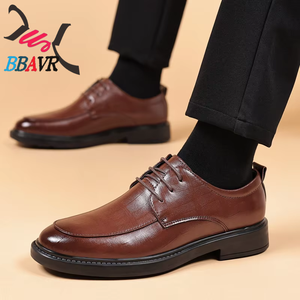 Nouvelles Chaussures Décontractées Noires en PU pour Hommes, Style Britannique, Respirantes, Durables, à Lacets, Semelle en Caoutchouc Souple, Idéales pour l'Été 2026 - Product Image 2