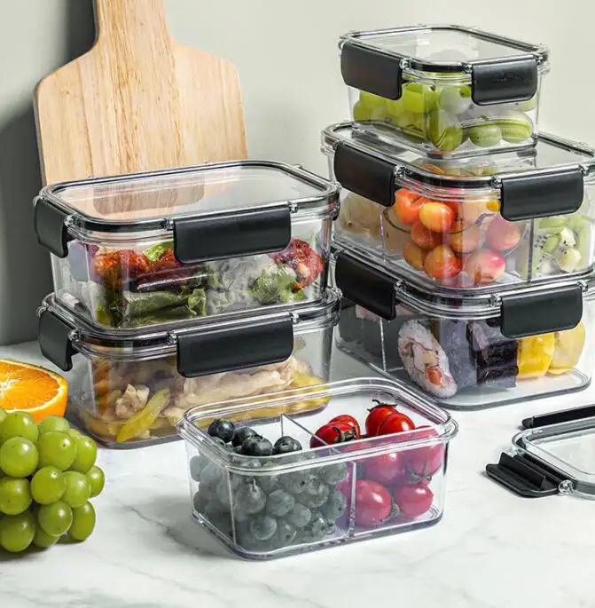 Fruits Storage Organizer for Fridge with Lid Stackable Food Storage Saver Container for Fridge to Keep Fruits Vegetables