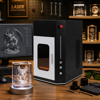 Mini graveur laser 3D en cristal, design compact 24 kg, machine de gravure laser UV 355 nm 5 W pour portrait photo sur cristal