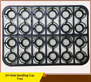 Fabricant en gros de pots et de plateaux à fleurs en plastique recyclé <span class=keywords><strong>noir</strong></span> à 6, 9, 12, 15 et 24 trous - Product Image 6