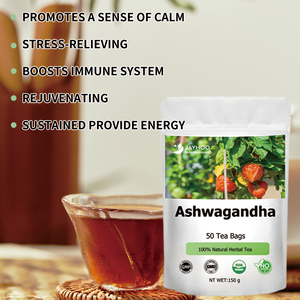 Ashwagandha gốc phân hủy túi trà cải thiện giấc ngủ và tâm trạng tự nhiên hữu cơ khô Top Grade Trà thảo dược - Product Image 3