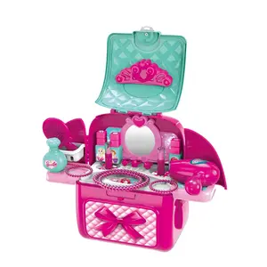 2 in 1 backpack design beauty play set makeup table kids toys