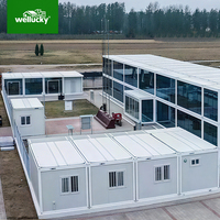 Casetta Prefabbricata a Basso Costo Abitazione Container Pieghevole Durevole Struttura in Acciaio per Ufficio Negozio Garage Casa Mobile Portatile
