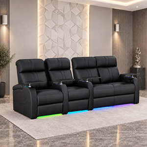 <span class=keywords><strong>Canapé</strong></span> inclinable électrique intelligent moderne, en cuir véritable, <span class=keywords><strong>4</strong></span> <span class=keywords><strong>places</strong></span>, avec structure en bois, pour home <span class=keywords><strong>cinéma</strong></span>, en cuir pleine fleur - Product Image 2