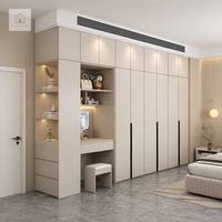 XINGRUO Kleiderschränke Schlafzimmermöbel Einbauschrank mit Regalen & Schminktisch für Zuhause