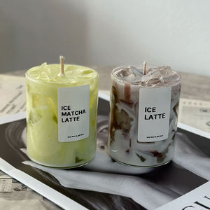 Bougie parfumée AIKUN au parfum de latte glacé, bougie en cire de soja, aromathérapie, pot en verre, bougie parfumée pour la maison et la cuisine - Product Image 2