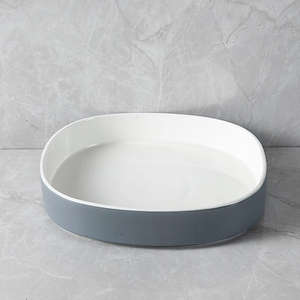 Vajilla de Hotel, Color Gris Mate con Borde Blanco, Plato de <span class=keywords><strong>Sopa</strong></span> de Cerámica, Platos de Cerámica para Sopas, Platos Pequeños para Ensaladas para Restaurante - Product Image 2