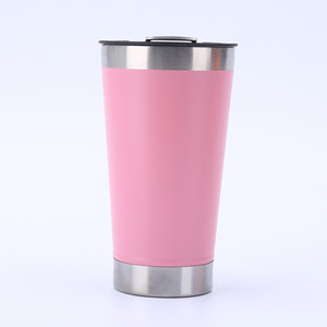 Vente en gros chope à bière moderne et portable à double couche en acier inoxydable de 20oz avec paille intégrée ouvre-bouteille voiture bureau fête - Product Image 4