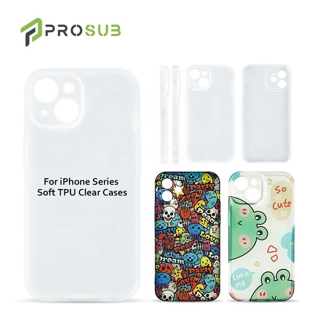 Prosub 2026 Custom Print 3D Sublimation Blank TPU Soft Shockproof Case for 14/15 Mobile Phone