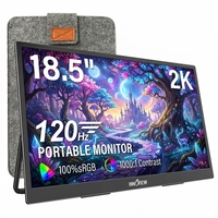 Moniteur portable léger 18,5 pouces 120 Hz 2K QHD Écran d'ordinateur portable HDR IPS avec haut-parleurs intégrés pour ordinateur de bureau