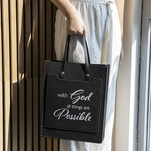 Bolsa de Compras de Fieltro Personalizada al por Mayor con Logotipo Personalizado, Ecológica, de Gran Capacidad, Bolso de Mano de Color - Product Image 2