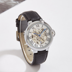 นาฬิกาธุรกิจสุดหรู ดีไซน์ทันสมัย สายหนัง 22 มม. ตัวเรือนโลหะผสม หน้าปัดโปร่งใส พร้อมฟังก์ชั่นกลไก - Product Image 5