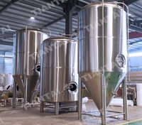 Fermenteur isobare conique à paroi simple de 600 L en acier inoxydable avec réservoir sous pression pour la fermentation primaire de l'alcool et trappe latérale