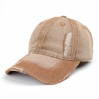 Gorras de Béisbol con Logotipo Bordado Personalizado, Estilo Desgastado, Sin Estructura, Gorras Tipo Dad Hat, Suministro de Fábrica