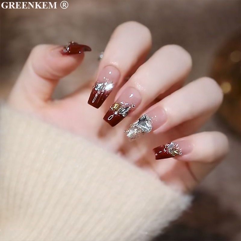 Z619 Wine Red French Crushed Diamond (with tool)
