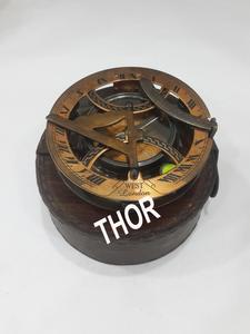 Boussole sunsun en laiton et cuivre pour hommes, accessoire en cuir marron Antique, style verso, valise cadeau pour bateau, de poche - Product Image 5