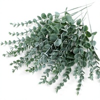 Feuille d'eucalyptus artificielle transfrontalière pour décoration de mariage et d'intérieur/extérieur, accessoire floral artificiel, ornement, fleurs artificielles, plantes artificielles