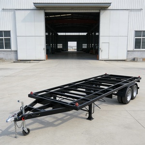 Semi-remorque à châssis en acier robuste à double essieu personnalisable, frein électrique, capacité de charge de 3000 kg pour le transport de conteneurs et d'équipements - Product Image 1
