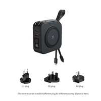 Banque d'alimentation portable 10000mAh 5 en 1 Chargeur mural sans fil Interface d'entrée USB Type-C Accessoire de voyage multifonctionnel - Li-polymère