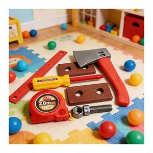 DIY Building <b>Tool</b> <b>Set</b> Wooden Workbench Toolbox Engineer Toy Drill Construction Pretend Play Learning Skills Activity Toy - Product Image 6